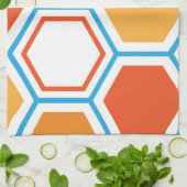 Hexagon in orange, blue and white geschirrtuch (Gefaltet)