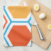Hexagon in orange, blue and white geschirrtuch (Viertel Falte)