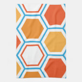 Hexagon in orange, blue and white geschirrtuch (Vertikal)