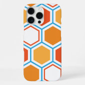 Hexagon in orange, blue and white iPhone hülle (Rückseite)