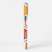 Hexagon in orange, blue and white iPhone hülle (Rechte Seite)