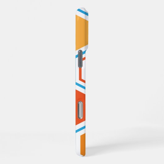 Hexagon in orange, blue and white iPhone hülle (Rechte Seite)