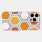 Hexagon in orange, blue and white iPhone hülle (Rückseite (Horizontal))