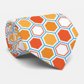 Hexagon in orange, blue and white krawatte (Gerollt)