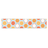 Hexagon in orange, blue and white kurzer tischläufer (Horizontal)