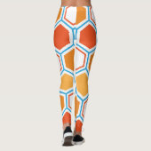 Hexagon in orange, blue and white leggings (Rückseite)