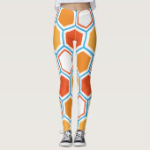Hexagon in orange, blue and white leggings (Vorderseite)