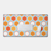 Hexagon in orange, blue and white schreibtischunterlage (Tastatur & Maus)