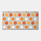 Hexagon in orange, blue and white schreibtischunterlage (Vorderseite)