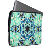 Hexagon Kaleidoskop und Sternenleuchte grün und bl Laptopschutzhülle (Vorne Rechts)