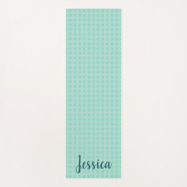 Hexagon Light Blue & Aquamarin / Ihr Name Yogamatte
