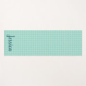 Hexagon Light Blue & Aquamarin / Ihr Name Yogamatte (Vorderseite (Horizontal))