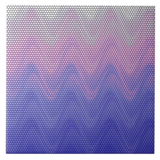 Hexagon Lila rosa Abstraktes Muster Fliese (Vorderseite)