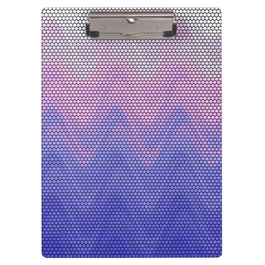 Hexagon Lila rosa Abstraktes Muster Klemmbrett (Vorderseite)