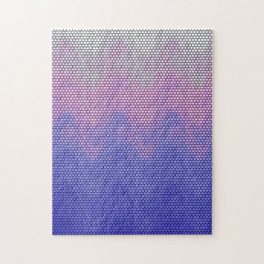 Hexagon Lila rosa Abstraktes Muster Puzzle (Vertikal)