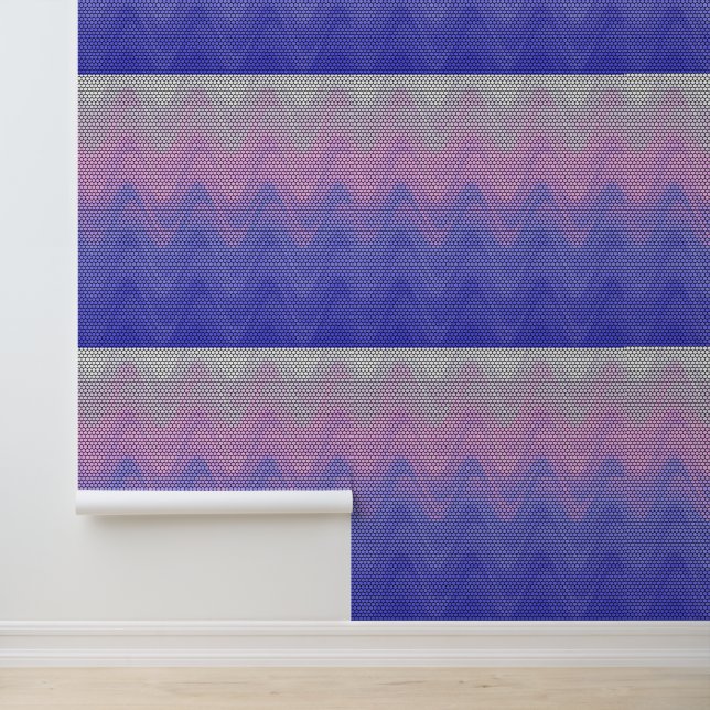 Hexagon Lila rosa Abstraktes Muster Tapete (Anwendung)
