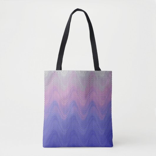 Hexagon Lila rosa Abstraktes Muster Tasche (Vorderseite)