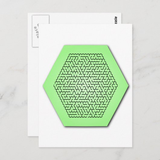 Hexagon Maze Postkarte (Vorne/Hinten)