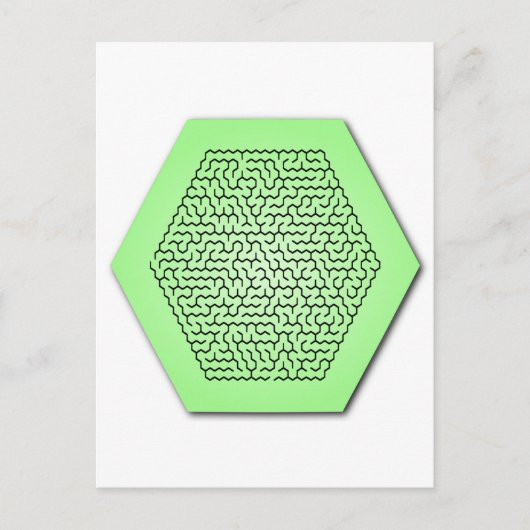 Hexagon Maze Postkarte (Vorderseite)