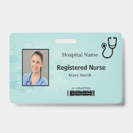 Hexagon Medical Stethoscope Foto ID Ausweis (Vorderseite)