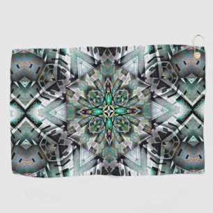 Hexagon mit Banner und Graffiti, digital Golfhandtuch