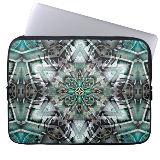 Hexagon mit Banner und Graffiti, digital Laptopschutzhülle (Vorderseite)