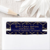 Hexagon Modern Navy Blue Gold Geometric Wedding (Insitu)