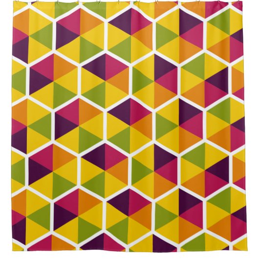 Hexagon Muster 01 Duschvorhang (Vorderseite)