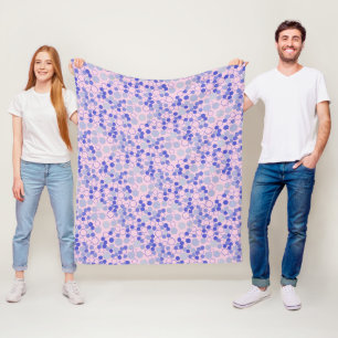 Hexagon Muster 01b.Blau. Lpink BG Fleecedecke