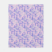Hexagon Muster 01b.Blau. Lpink BG Fleecedecke (Vorderseite)