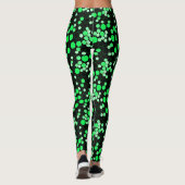 Hexagon Muster 02b.Green Black BG Leggings (Rückseite)