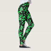 Hexagon Muster 02b.Green Black BG Leggings (Rechts)
