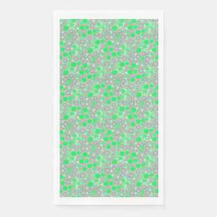 Hexagon Muster 02b.Green LGrey BG Serviette