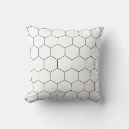 Hexagon-Muster, Honeycomb, Schwarz und Weiß Kissen