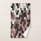 Hexagon-Muster im Grau und in den Badhandtuch Set (Handtuch)