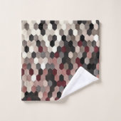 Hexagon-Muster im Grau und in den Badhandtuch Set (Waschlappen)