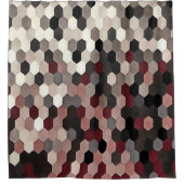 Hexagon Muster in grauen und burgundischen Herbstf Duschvorhang (Vorderseite)