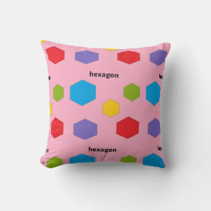 Hexagon-Muster in rosa Kissen