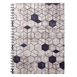 Hexagon-Muster, isometrisch, grungenhaft Notizblock