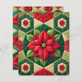 Hexagon Patchwork Poinsettia Scrapbook Paper