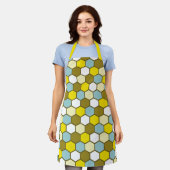 Hexagon Pattern in Yellow, Green and Blue Schürze (Getragen)