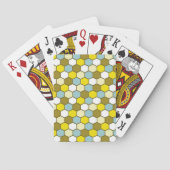 Hexagon Pattern in Yellow, Green and Blue Spielkarten (Rückseite)