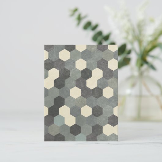 Hexagon Pattern Postkarte (Stehend Vorderseite)