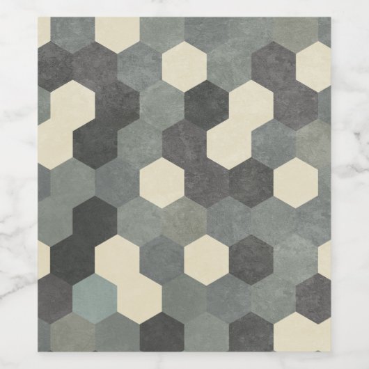 Hexagon Pattern Weinetikett (Einzelnes Label)