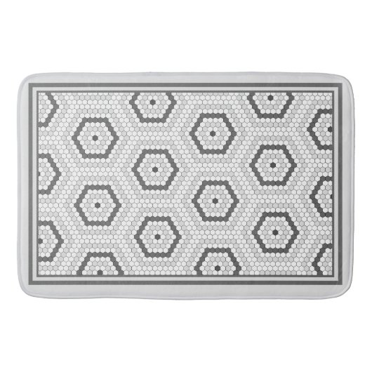 Hexagon Penny Tile Hex Tile Muster Badematte (Vorderseite)