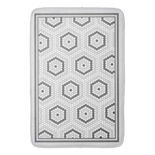 Hexagon Penny Tile Hex Tile Muster Badematte (Vorderseite Vertikal)