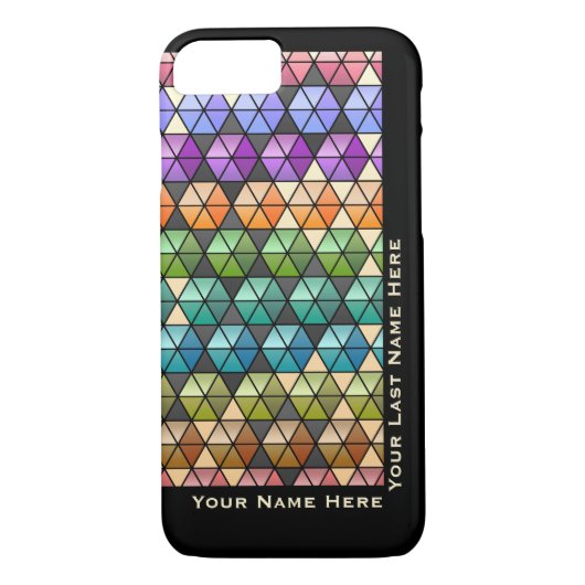 Hexagon Quilt Warm Rainbow IP6 (Personalisiert) Case-Mate iPhone Hülle (Rückseite)