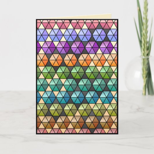 Hexagon Quilt Warm Rainbow - Personalisierter Gebu Karte (Vorderseite)