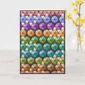 Hexagon Quilt Warm Rainbow - Personalisierter Gebu Karte (Gelbe Blume)