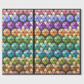 Hexagon Quilt (Warm-Regenbogen) v2 Geschenkpapier (Flach)